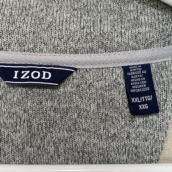 IZOD Pullover Quarter Zip Sweater Oatmeal Color Sz XXL - Picture 4 of 6